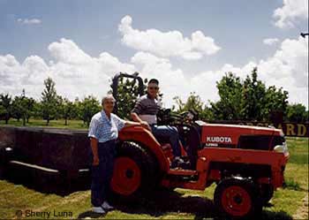 Jean and Joe Briggs on their tractor