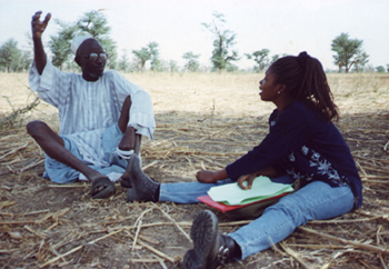 Photograph of field visit with Senegalese farmer