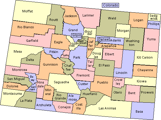 Colorado Map of Counties
