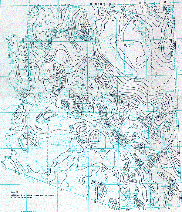arizona precipitation map