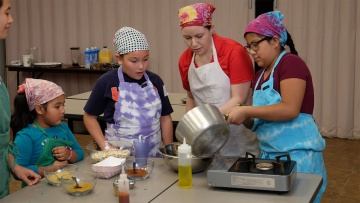 Youth learn cooking skills at the Tucson Village Farm's culinary Kitchen 