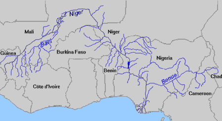 Niger River basin map