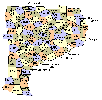 Texas Map of Counties