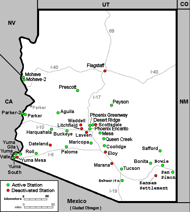  Map of Arizona : AZMET Stations 