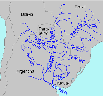 Plata River basin map