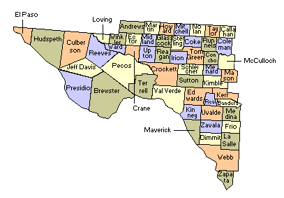 Texas Map of Counties